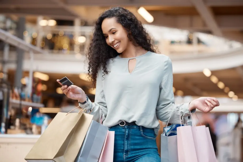 woman shopping at mall 