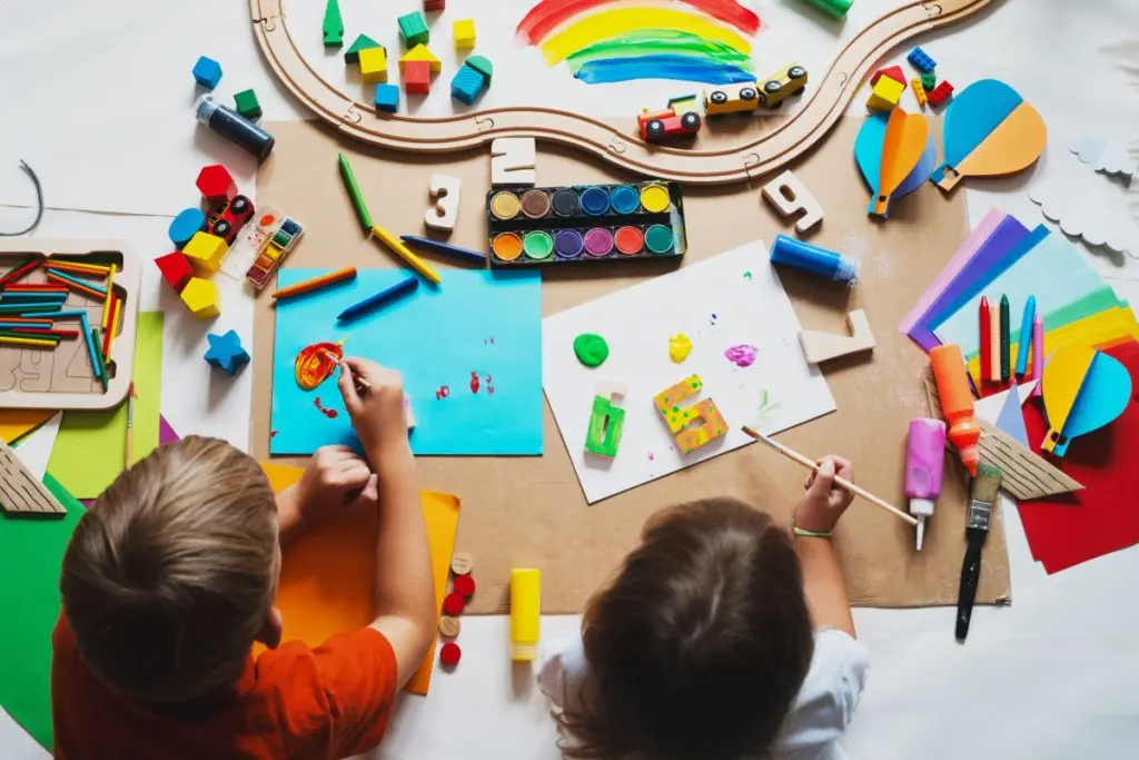 Children playing with toys