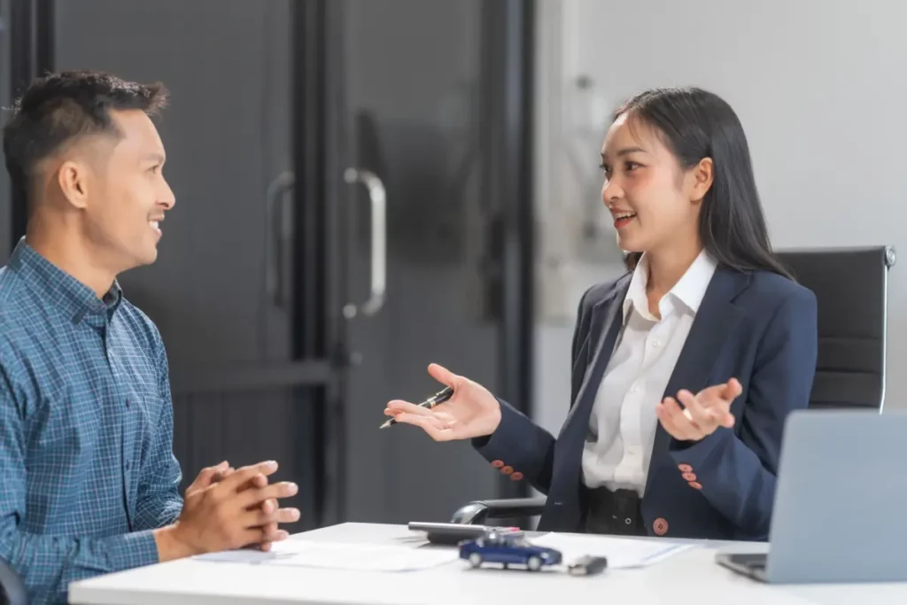 people discussing loans