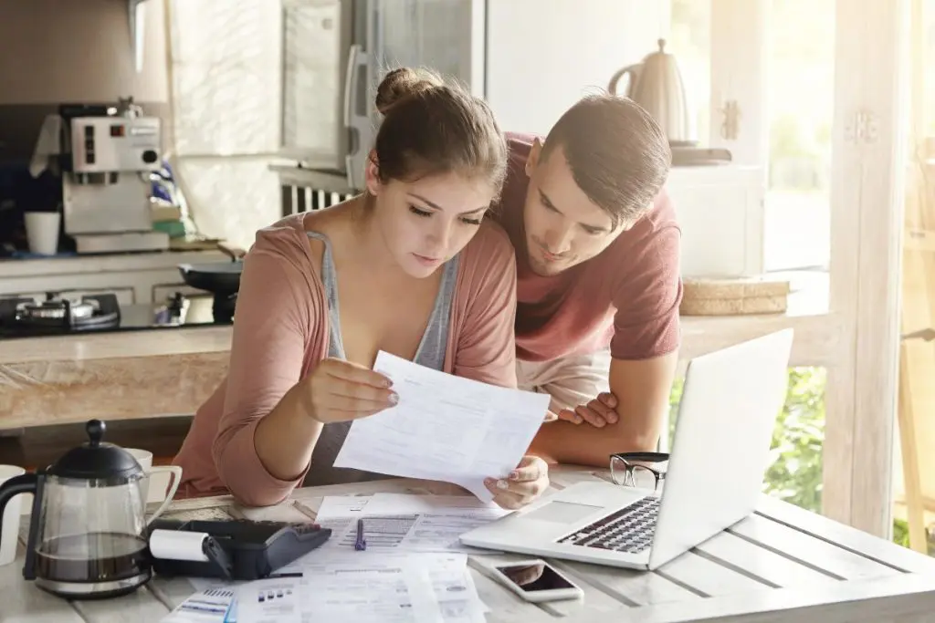 Couple reviewing finances