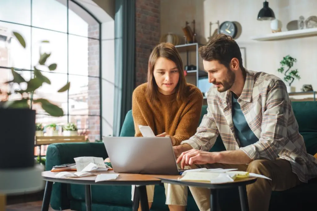 Couple dealing with financial stress