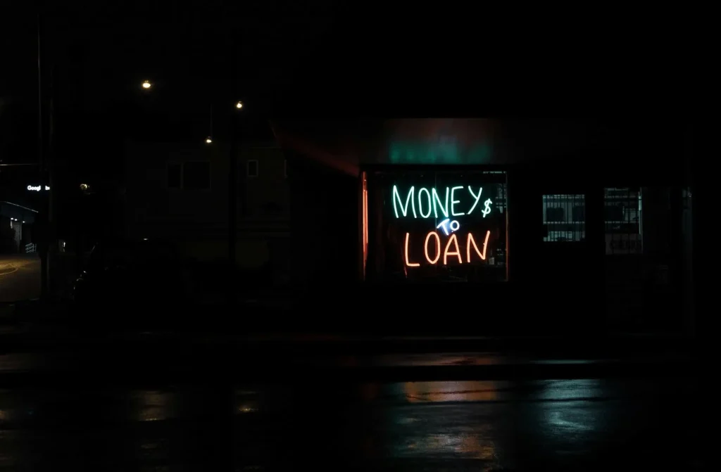 neon sign money to loan