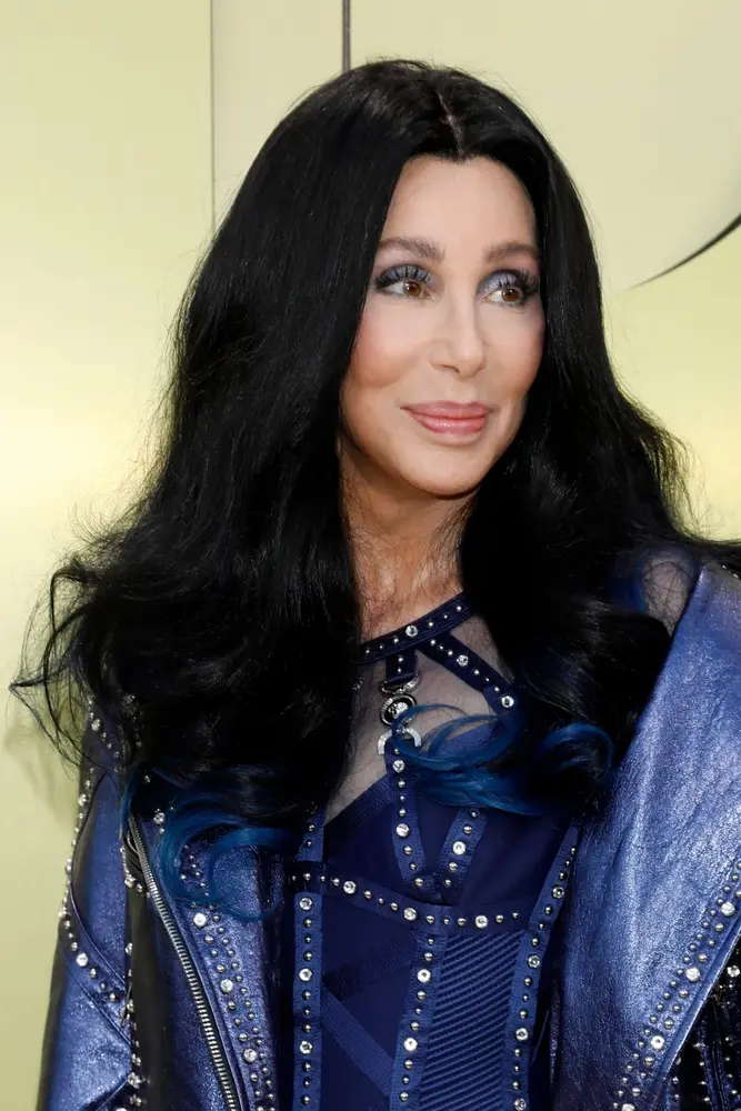 Cher in blue costume